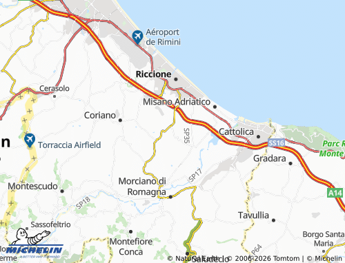 MICHELIN-Landkarte Misano Monte - ViaMichelin