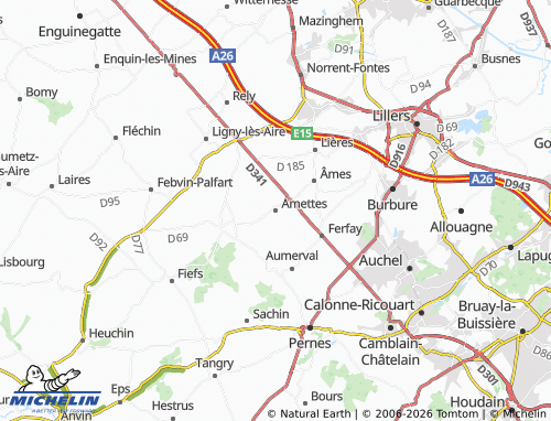 Mapa MICHELIN Amettes - ViaMichelin