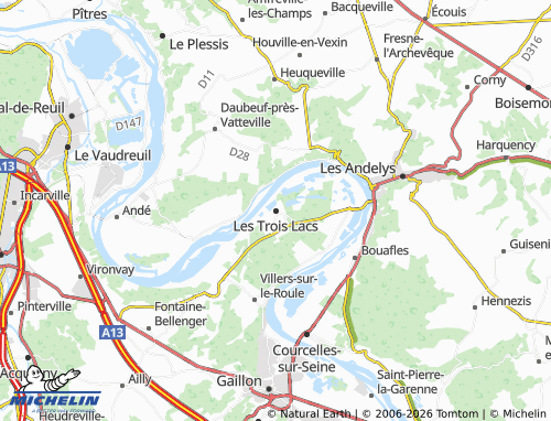 MICHELIN Les Trois Lacs map - ViaMichelin