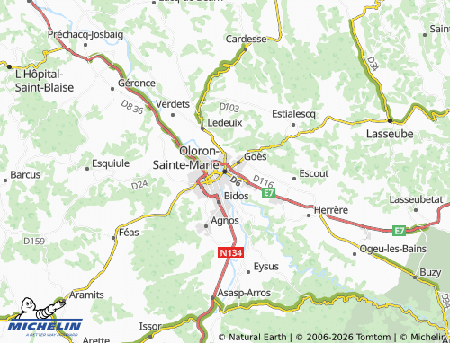 MICHELIN Oloron-Sainte-Marie map - ViaMichelin