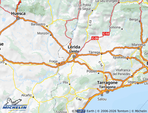 MICHELIN-Landkarte Lérida - ViaMichelin