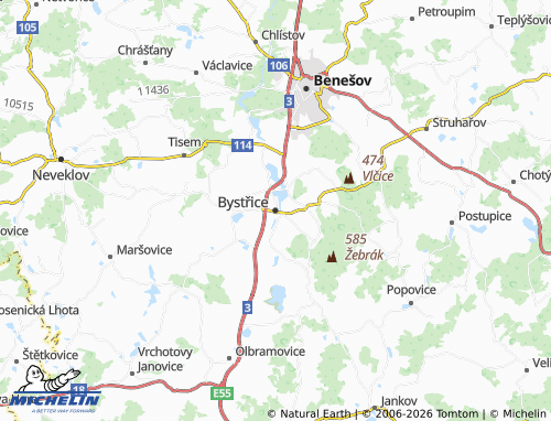Mappa MICHELIN Bystřice - ViaMichelin