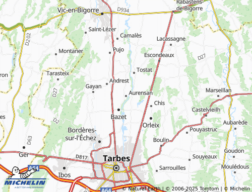 MICHELIN Aurensan map - ViaMichelin