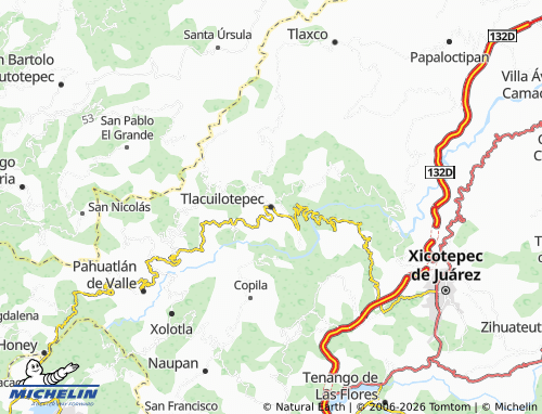 MICHELIN Tlacuilotepec map - ViaMichelin