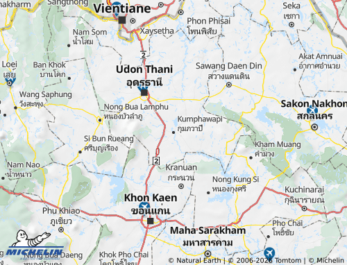 Mapa MICHELIN Amphoe Kumphawapi - ViaMichelin