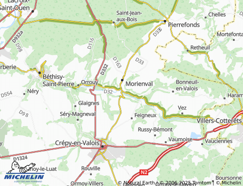 MICHELIN Fresnoy-la-Rivière map - ViaMichelin