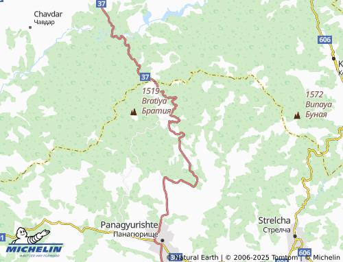 MICHELIN Panagyurski kolonii map - ViaMichelin