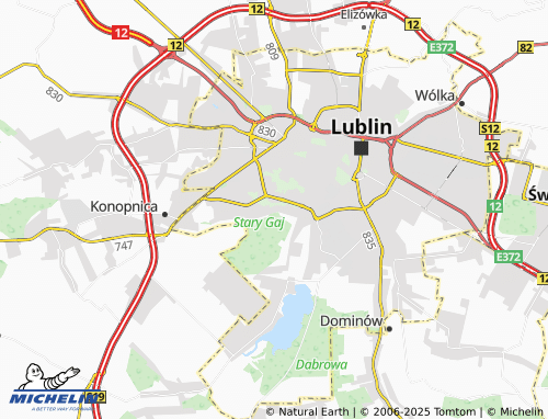 MICHELIN Czuby Południowe map - ViaMichelin