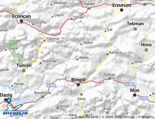 MICHELIN Adaklı map - ViaMichelin