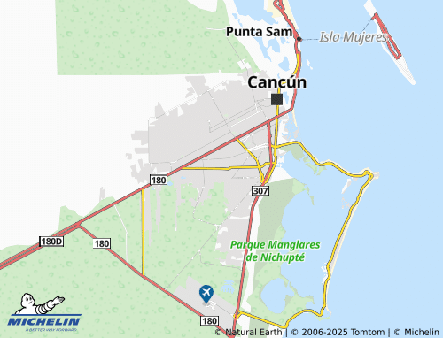 MICHELIN Nichupté, Supermanzana 512 map - ViaMichelin
