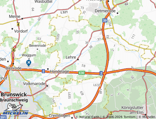 MICHELIN Lehre map - ViaMichelin