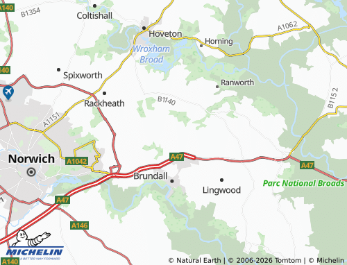 Carte MICHELIN Blofield Heath - ViaMichelin