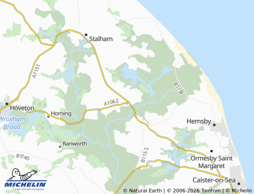 Carte MICHELIN Potter Heigham - ViaMichelin