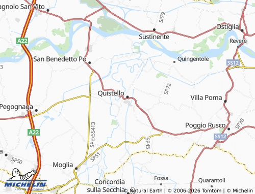 MICHELIN Quistello map - ViaMichelin
