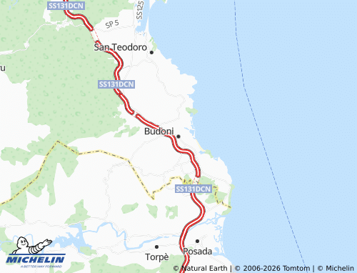 Mappa MICHELIN Budoni - ViaMichelin