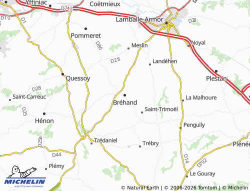 Mapa MICHELIN Bréhand - ViaMichelin