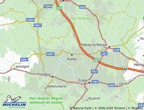 Mappa MICHELIN Rulles - ViaMichelin