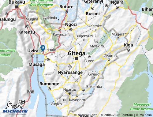 Carte MICHELIN Gitega - ViaMichelin