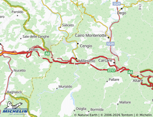 MICHELIN Millesimo map - ViaMichelin