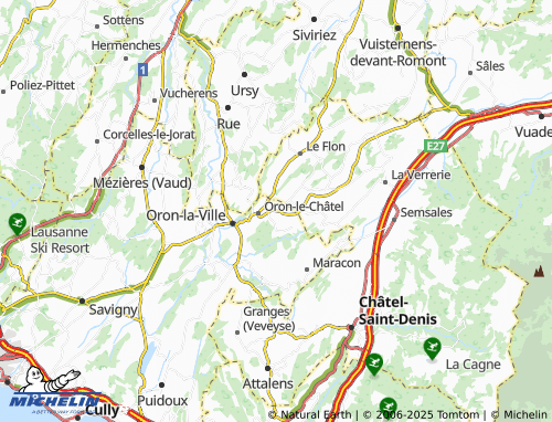 MICHELIN Chesalles-sur-Oron map - ViaMichelin