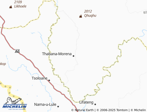 Kaart MICHELIN Thabana-Morena - ViaMichelin