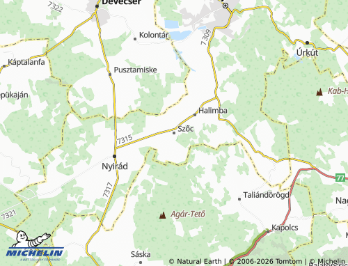 MICHELIN-Landkarte Szőc - ViaMichelin