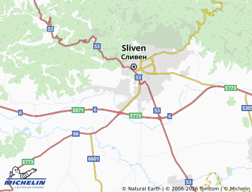 MICHELIN-Landkarte vz Sliven - ViaMichelin