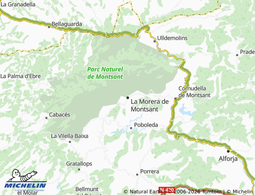 Mapa MICHELIN La Morera de Montsant - ViaMichelin