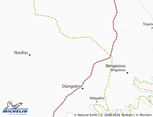 MICHELIN-Landkarte Kouakou Lékikro - ViaMichelin