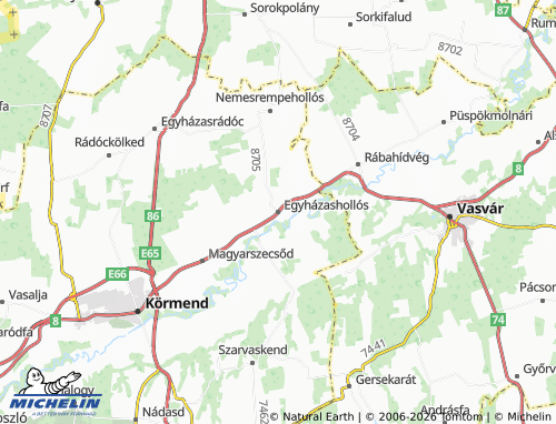 MICHELIN Egyházashollós map - ViaMichelin
