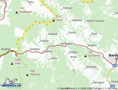 MICHELIN-Landkarte Gerlachov - ViaMichelin