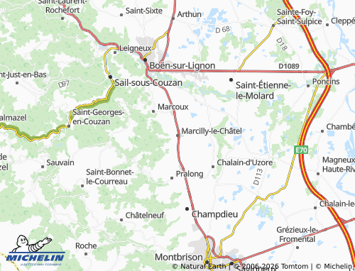 Mappa MICHELIN Marcilly-le-Châtel - ViaMichelin