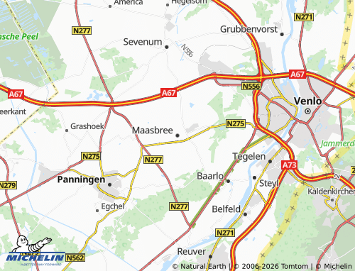 Carte MICHELIN Maasbree - ViaMichelin
