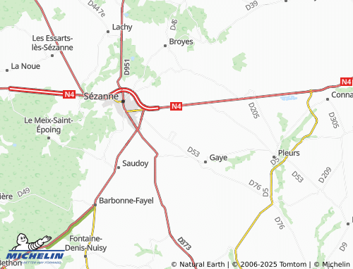 Carte MICHELIN Saint-Remy-sous-Broyes - ViaMichelin