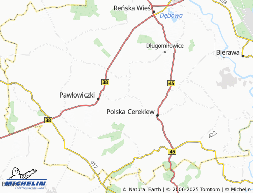 MICHELIN Ostrożnica map - ViaMichelin
