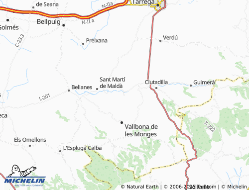 MICHELIN Rocafort de Vallbona map - ViaMichelin