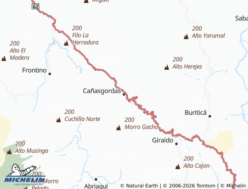 Carte MICHELIN Cañasgordas - ViaMichelin