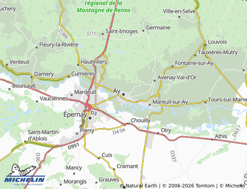 MICHELIN Ay map - ViaMichelin