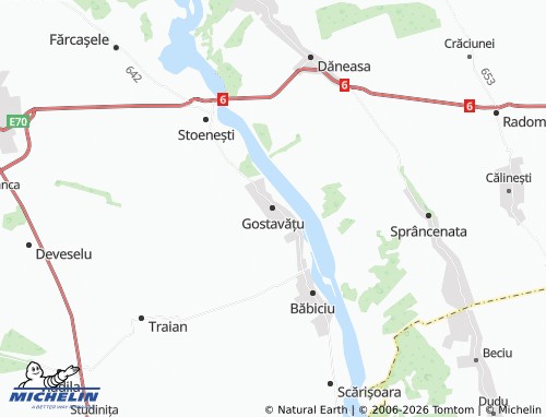 Carte MICHELIN Gostavățu - ViaMichelin