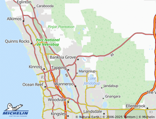 MICHELIN Banksia Grove map - ViaMichelin