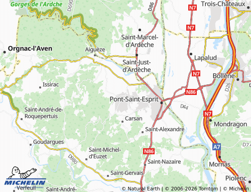 Mappa MICHELIN Saint-Paulet-de-Caisson - ViaMichelin