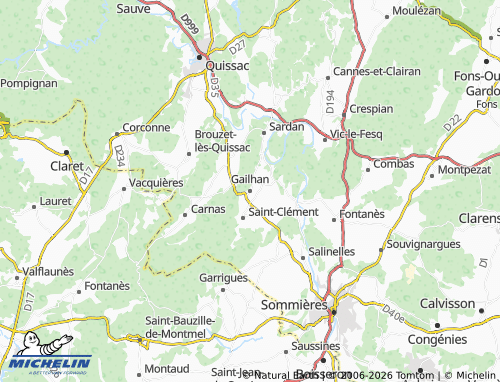 MICHELIN Gailhan map - ViaMichelin