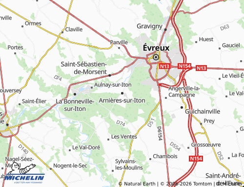 MICHELIN Arnières-sur-Iton map - ViaMichelin