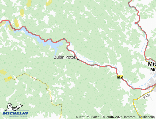 Carte MICHELIN Zubin Potok - ViaMichelin