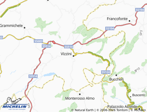 Carte MICHELIN Vizzini - ViaMichelin