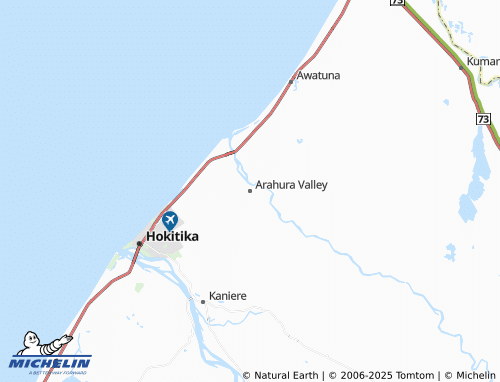 MICHELIN Arahura Valley map - ViaMichelin