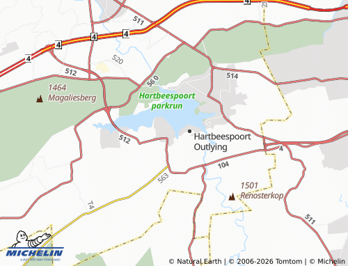 Kaart MICHELIN Hartebeesfontein SP - ViaMichelin