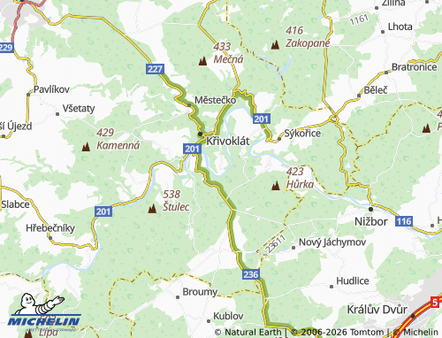 Kaart MICHELIN Častonice - ViaMichelin