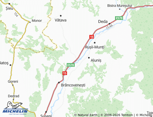 Mapa MICHELIN Vălenii De Mureș - ViaMichelin
