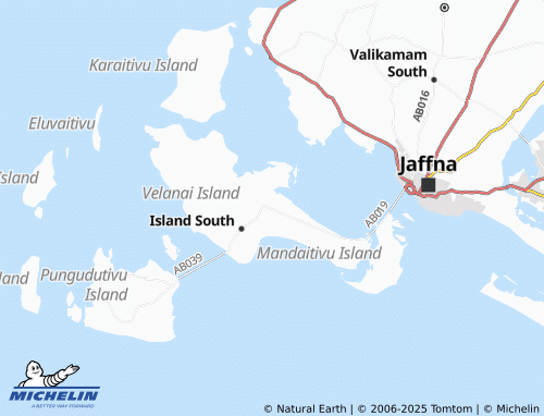 MICHELIN Velanai North East map - ViaMichelin